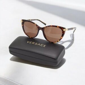 Versace Havana Sunglasses Tortoise Brown Gold Luxury NEW